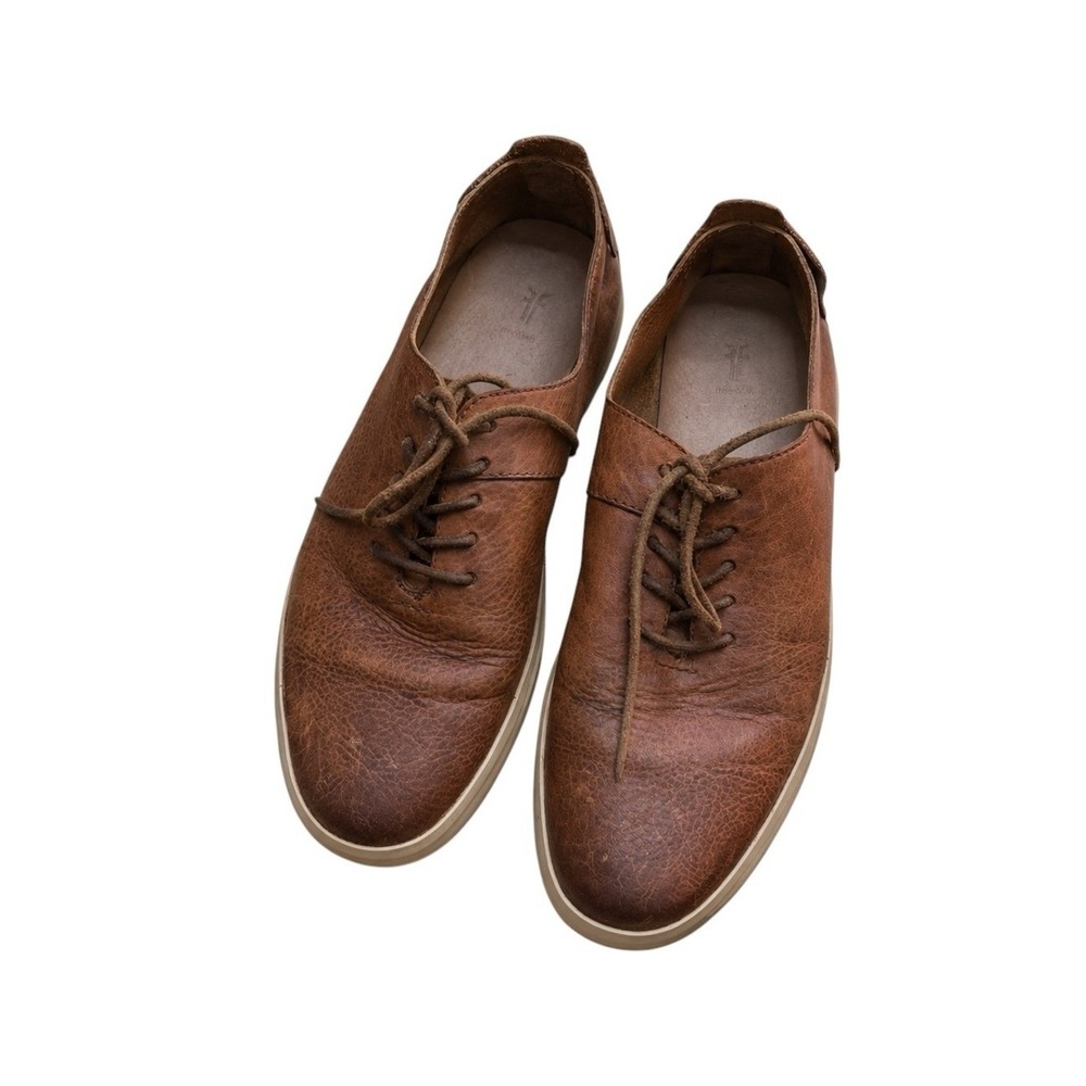 Frye Melanie Leather Oxford Sneakers Cognac Brown Mens 10 M 7200043 K18